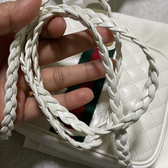 WHITE GG MINI QUILTED LEATHER CROSSBODY - Picture 7 of 9